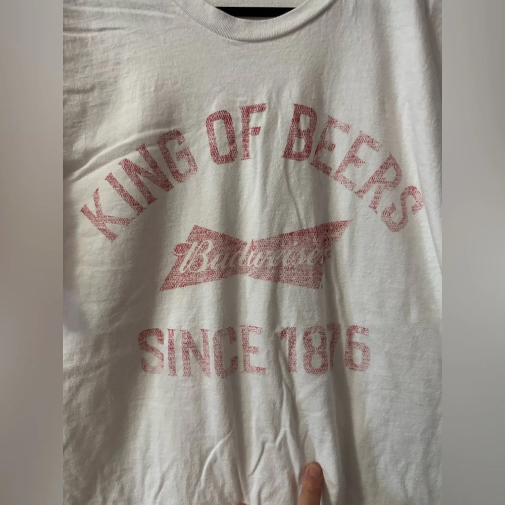 Hanes White T‑Shirt with Budweiser Graphic